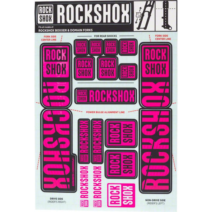 RockShox Fork Decal Kit - 35mm Dual Crown Magenta