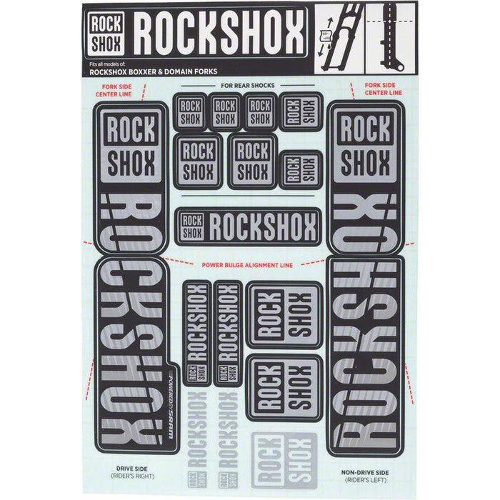 RockShox Fork Decal Kit - 35mm Dual Crown Gray