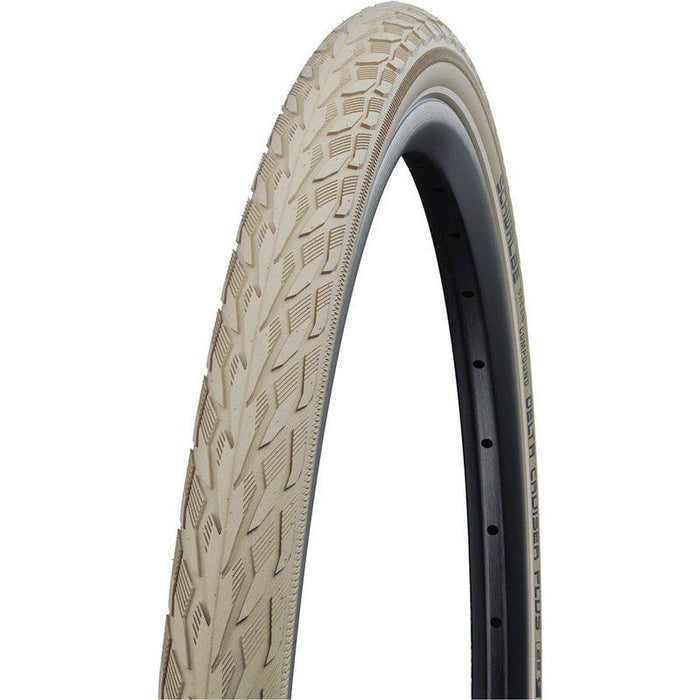Schwalbe Delta Cruiser Plus Tire - 700 x 35 Clincher Wire Creme/Reflective Active Line PunctureGuard SBC