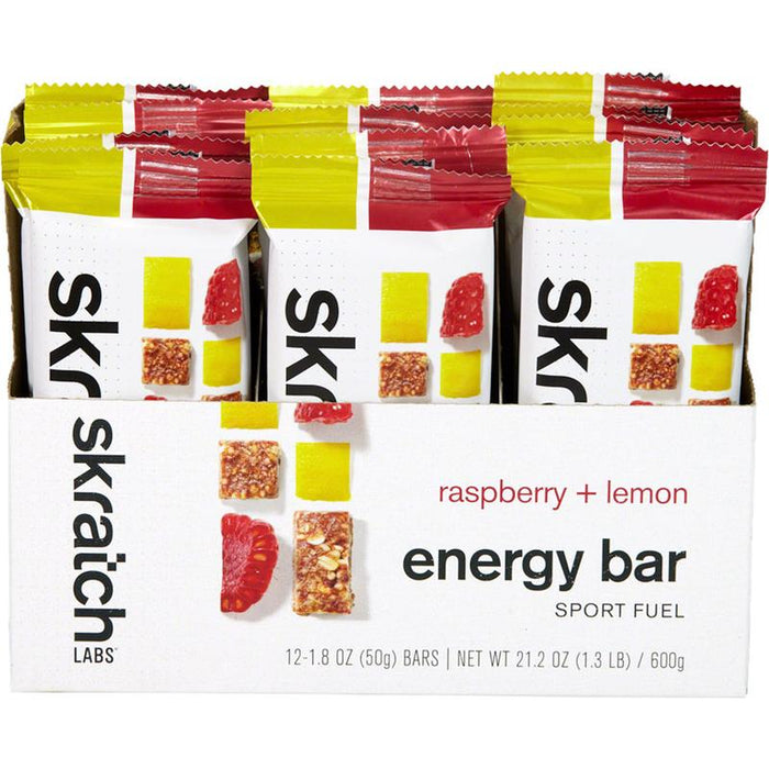 Skratch Labs Energy Bar Sport Fuel - Raspberries and Lemon Box of 12