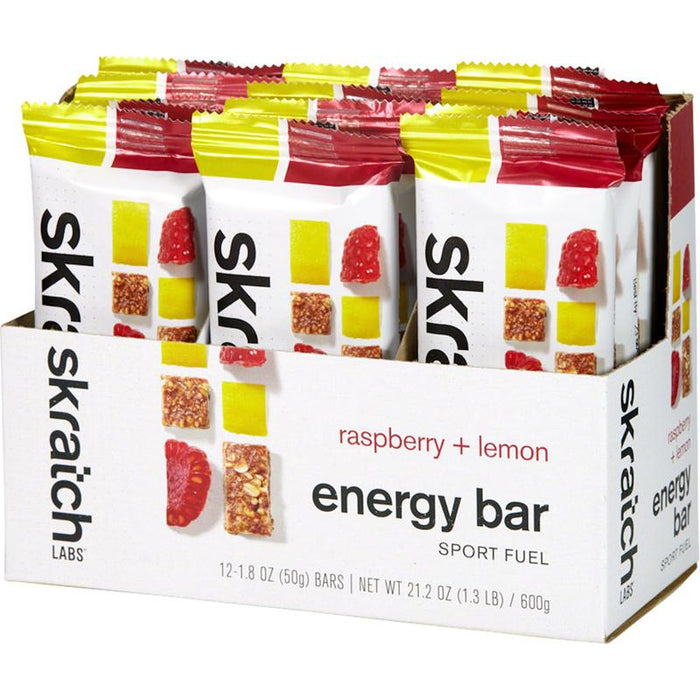 Skratch Labs Energy Bar Sport Fuel - Raspberries and Lemon Box of 12