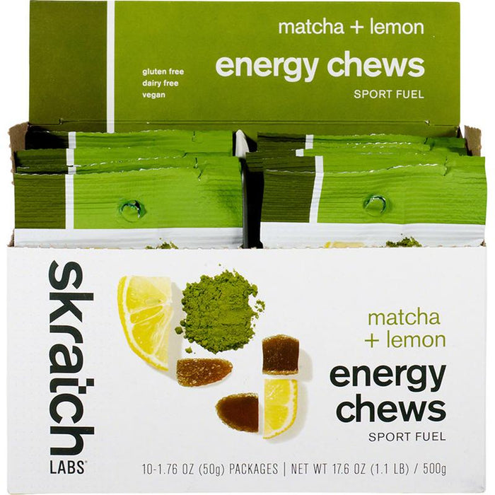 Skratch Labs Energy Chews Sport Fuel - Matcha Lemon Box of 10