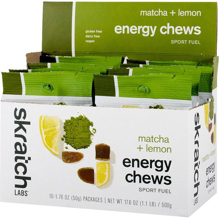 Skratch Labs Energy Chews Sport Fuel - Matcha Lemon Box of 10