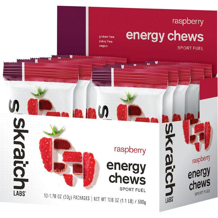 Skratch Labs Energy Chews Sport Fuel - Raspberry Box of 10