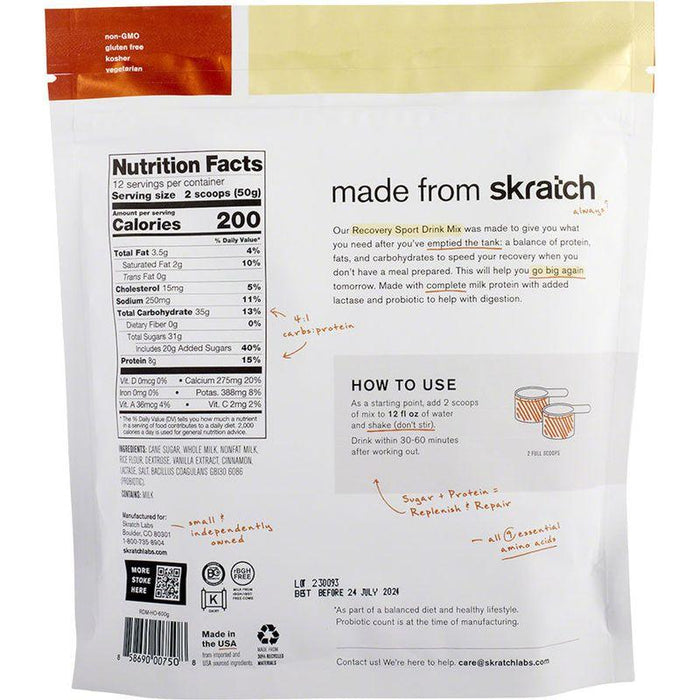 Skratch Labs Recovery Sport Drink Mix - Horchata 12-Serving Resealable Pouch