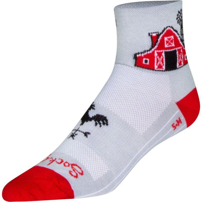 SockGuy Classic Barn Socks - 3 White Small/Medium