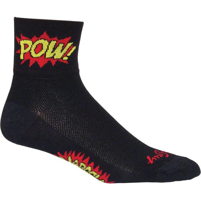 SockGuy Classic Boom Pow Socks - 3 Black Small/Medium