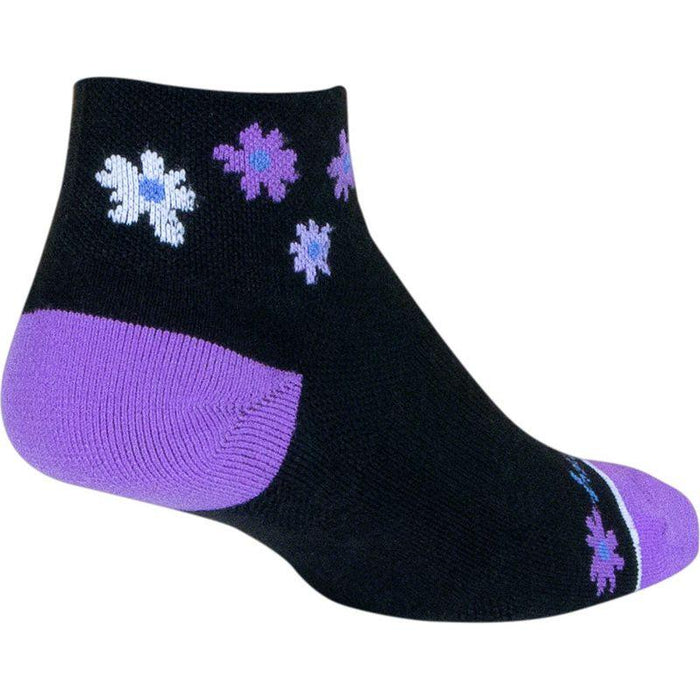 SockGuy Channel Air Daisy Classic Low Socks - 2 Black/Purple Women's Small/Medium