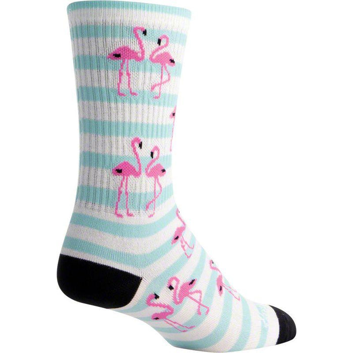 SockGuy Crew Flamingo Socks - 6 Blue Small/Medium