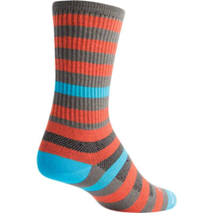 SockGuy Crew Metro Socks - 6 Orange/Gray Large/X-Large