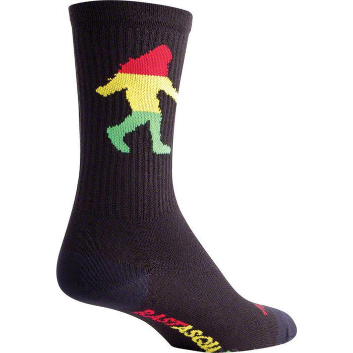 SockGuy Crew Rasta Squatch Socks - 6 Black Small/Medium
