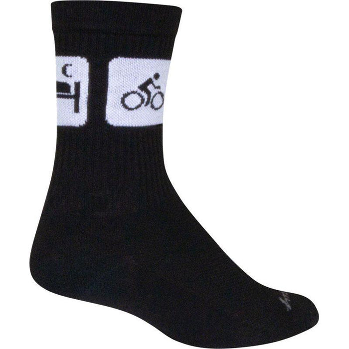 SockGuy Crew Repeats Socks - 6 Black Small/Medium
