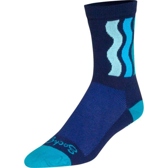 SockGuy Crew Ripple Socks - 6 Blue Small/Medium