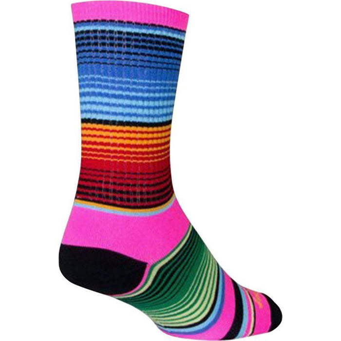 SockGuy Crew Siesta Socks - 6 Pink/Multi-Color Large/X-Large