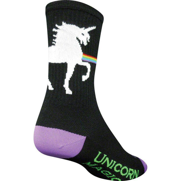 SockGuy Crew Unicorn Magic Socks - 6 Black Large/X-Large
