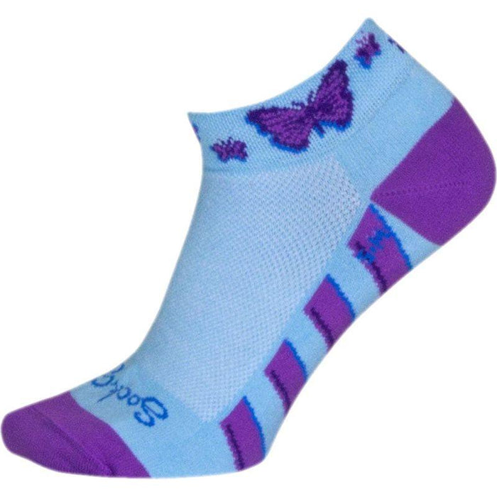 SockGuy Classic Flutterby Socks - 1 Light Blue Small/Medium