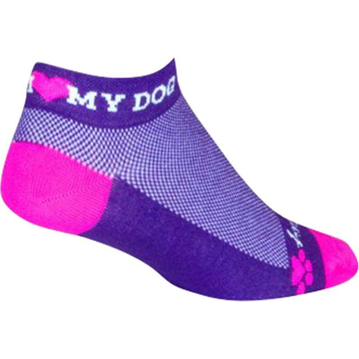 SockGuy Classic I Heart My Dog Socks - 1 Purple Small/Medium