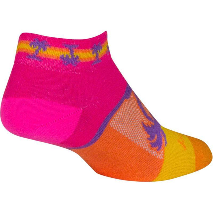 SockGuy Tropical Classic Low Socks - 1 Pink/Yellow/Orange Women's Small/Medium