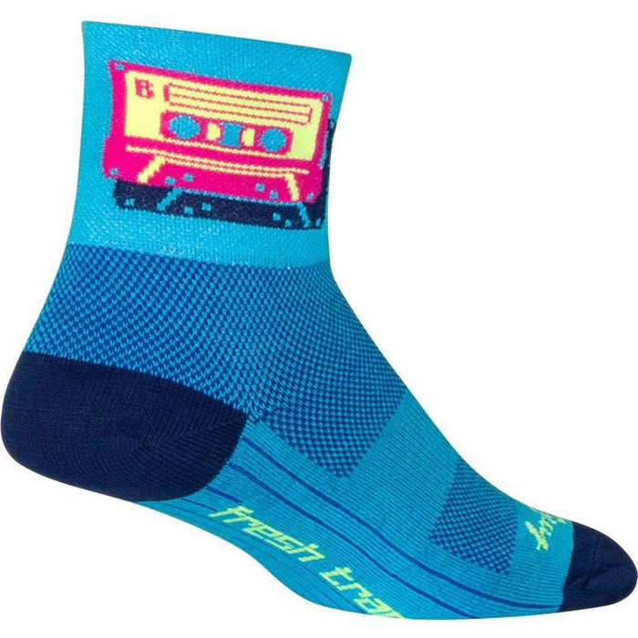 SockGuy Classic Mixtape Socks - 3 Blue/Pink Large/X-Large