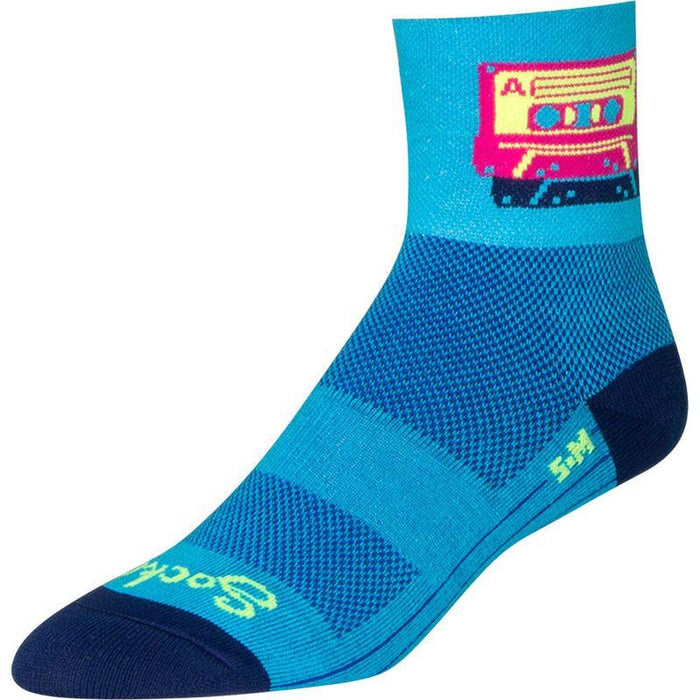SockGuy Classic Mixtape Socks - 3 Blue/Pink Large/X-Large
