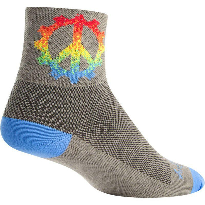 SockGuy Classic Peace Ring Socks - 3 Gray Small/Medium