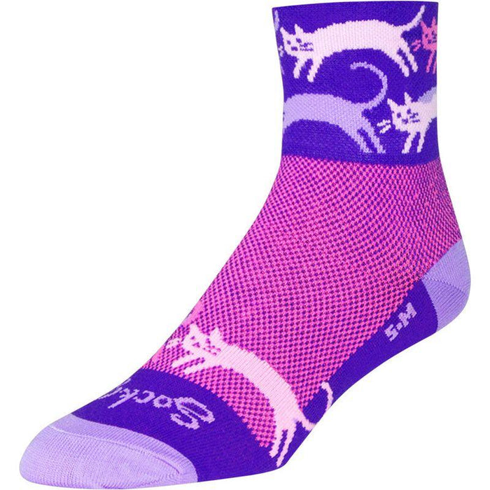 SockGuy Classic Pounce Socks - 3 Purple Small/Medium