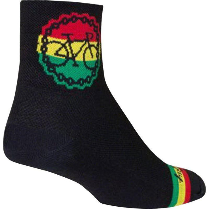 SockGuy Classic Rasta Ride Socks - 3 Black/Rasta Large/X-Large