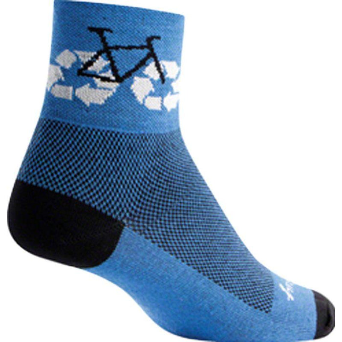 SockGuy Classic Recycle Socks - 3 Blue Large/X-Large