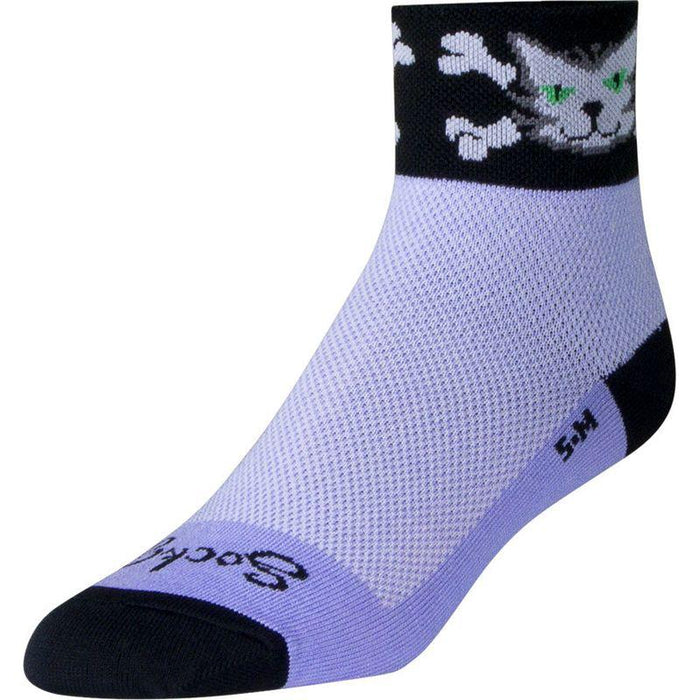SockGuy Classic Bad Kitty Socks - 2 Purple Women's Small/Medium