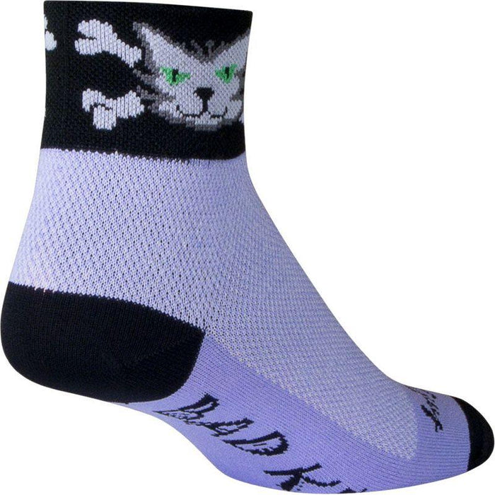 SockGuy Classic Bad Kitty Socks - 2 Purple Women's Small/Medium