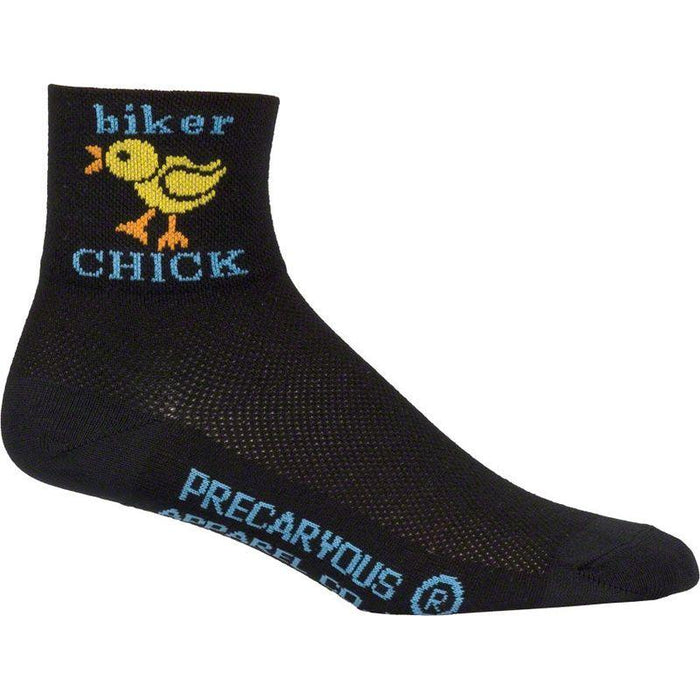 SockGuy Classic Biker Chick Socks - 3 Black Women's Small/Medium