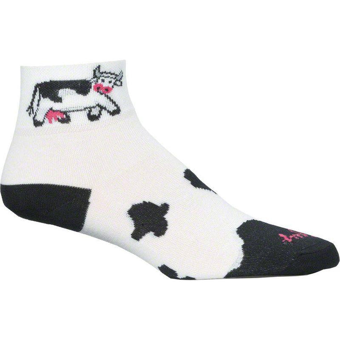 SockGuy Classic Cow Socks - 2 White Women's Small/Medium