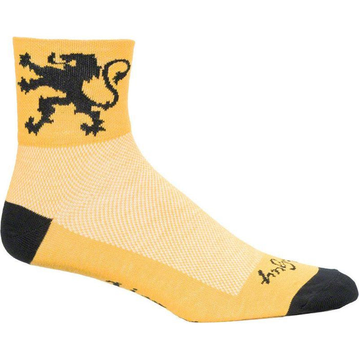 SockGuy Classic Lion of Flanders Socks - 3 Yellow Small/Medium