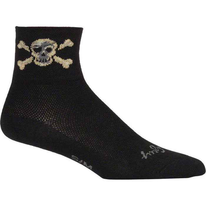SockGuy Classic Pirate Socks - 3 Black Small/Medium