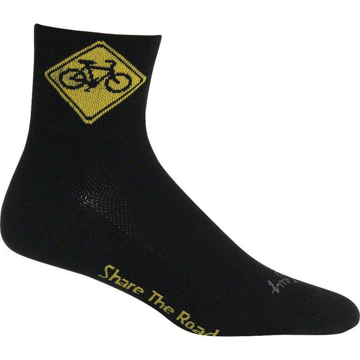SockGuy Classic Share the Road Socks - 3 Black Large/X-Large