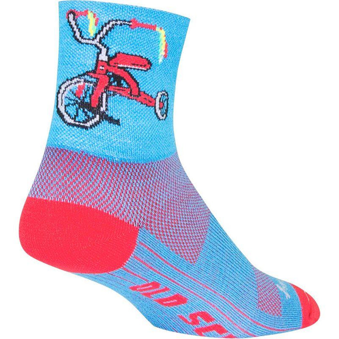 SockGuy Classic Trike Socks - 4 Blue/Red Small/Medium