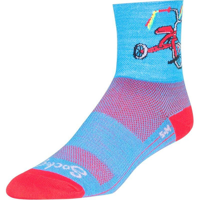 SockGuy Classic Trike Socks - 4 Blue/Red Small/Medium