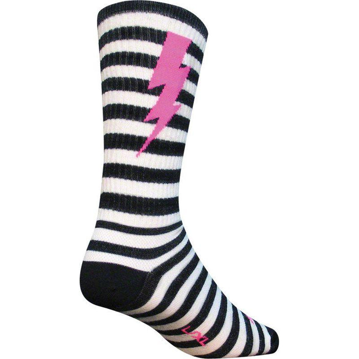 SockGuy Wool Lightning Socks - 8 Black/White Large/X-Large