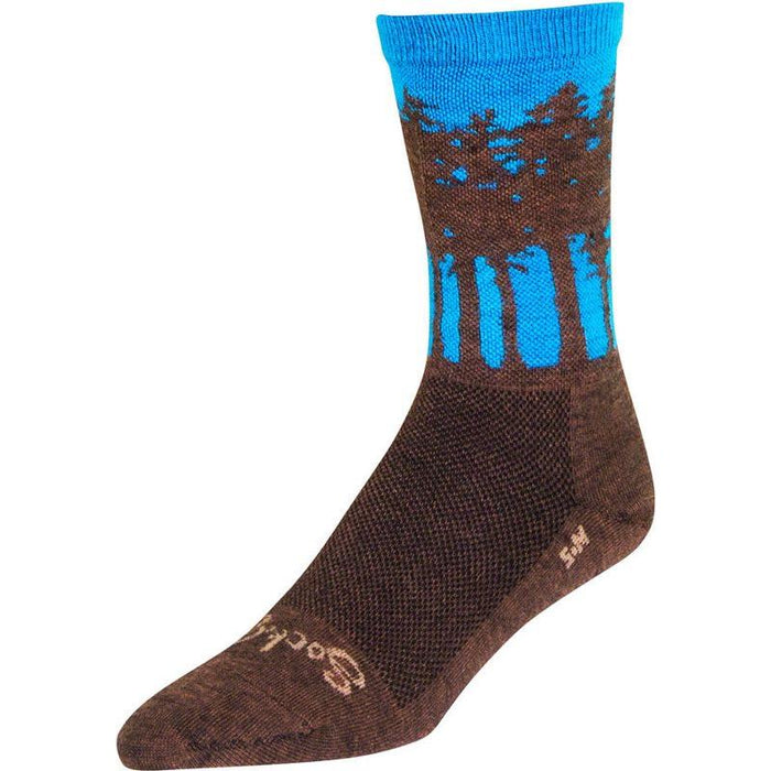 SockGuy Treeline Wool Socks - 6 Brown/Blue Large/X-Large