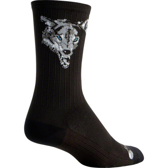 SockGuy SGX Wolf Socks - 6 Black Large/X-Large