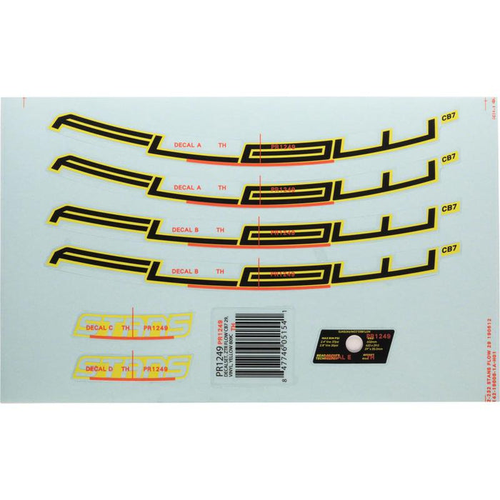 Stans No Tubes Flow CB7 Rim Decal set