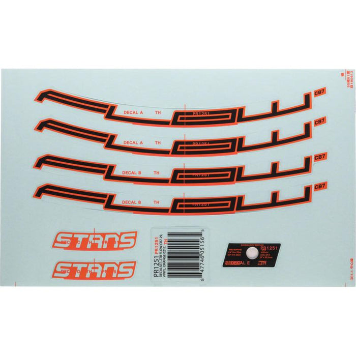Stans No Tubes Flow CB7 Rim Decal set