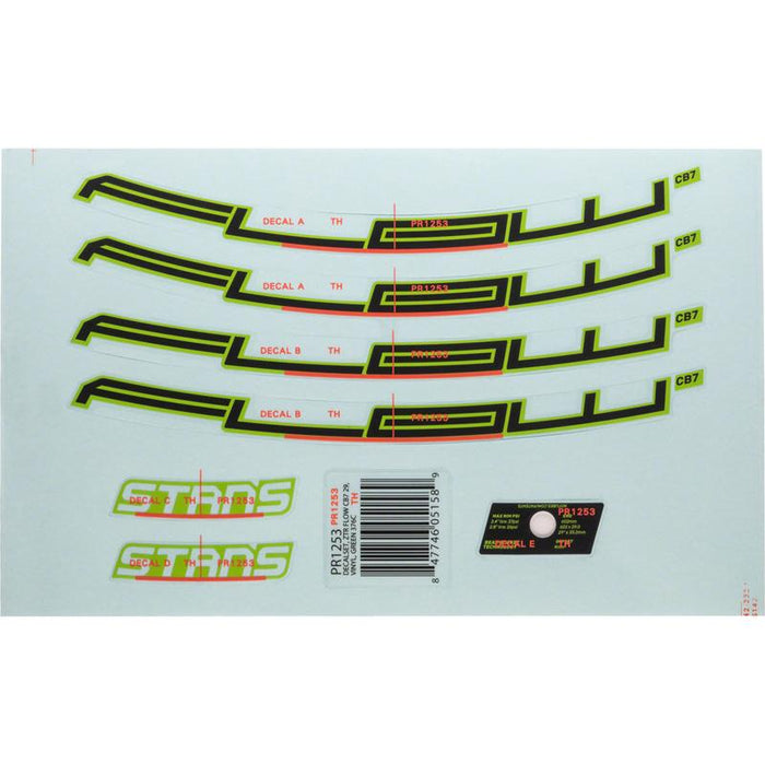 Stans No Tubes Flow CB7 Rim Decal set