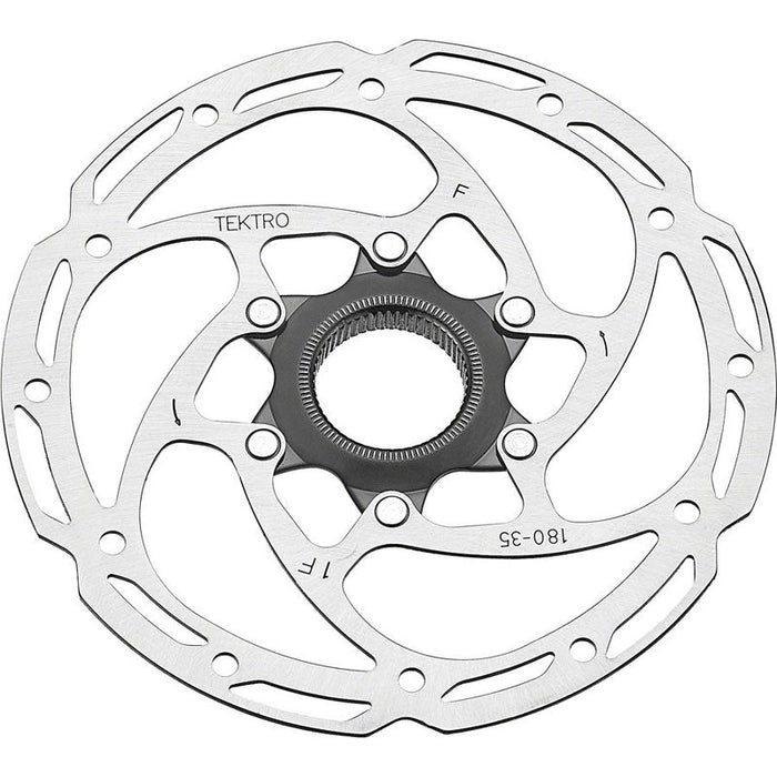 Tektro TR-35 Disc Brake Rotor - 180mm Center-Lock 1.8mm Thickness Silver