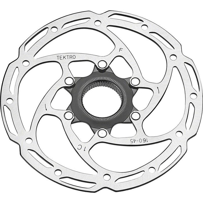 Tektro TR-45 Disc Brake Rotor - 160mm Center-Lock 2.3mm Thickness Silver