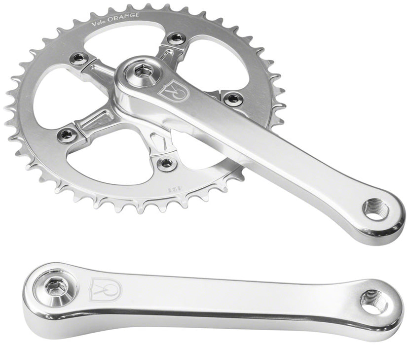 Velo Orange 1-Speed Crankset - 165mm 42t Square Taper JIS Spindle Interface Polished Aluminum