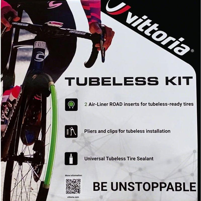 Vittoria Air-Liner Tubeless Road Kit - 2 Inserts Tire Sealant Pliers and Clips Small 25mm
