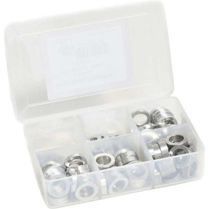 Wheels Manufacturing Kit of six assorted sizes (.5 to 5mm) 125 Spacers in storage box