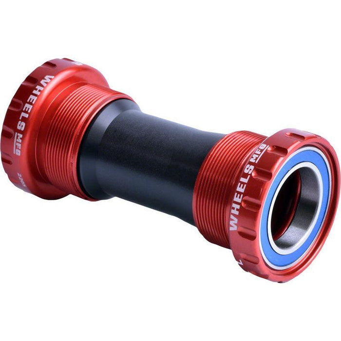 Wheels Manufacturing BSA Bottom Bracket - Shimano Hollowtech II Spindle ABEC 3 Red