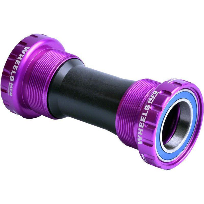 Wheels Manufacturing BSA Bottom Bracket - Shimano Hollowtech II Spindle ABEC 3 Purple